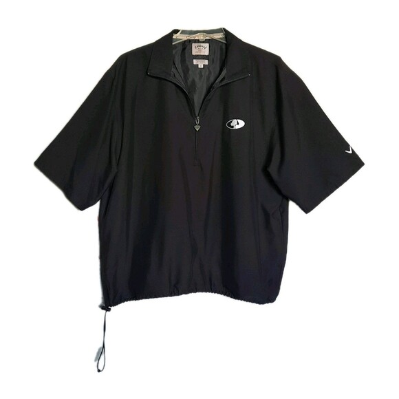 Callaway Golf Black Sport Outerwear Short Sleeve Windbreaker 1/4 Zip Pullover M - Picture 1 of 6